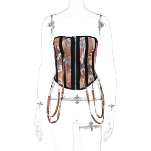 Corset Zip Up Tops