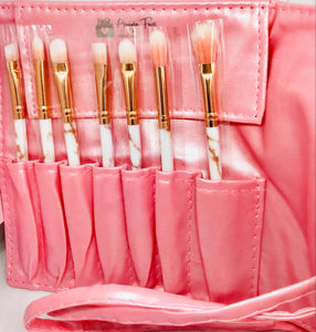 “Concrete Rose” 7pc Travel Brush Set (Pink)